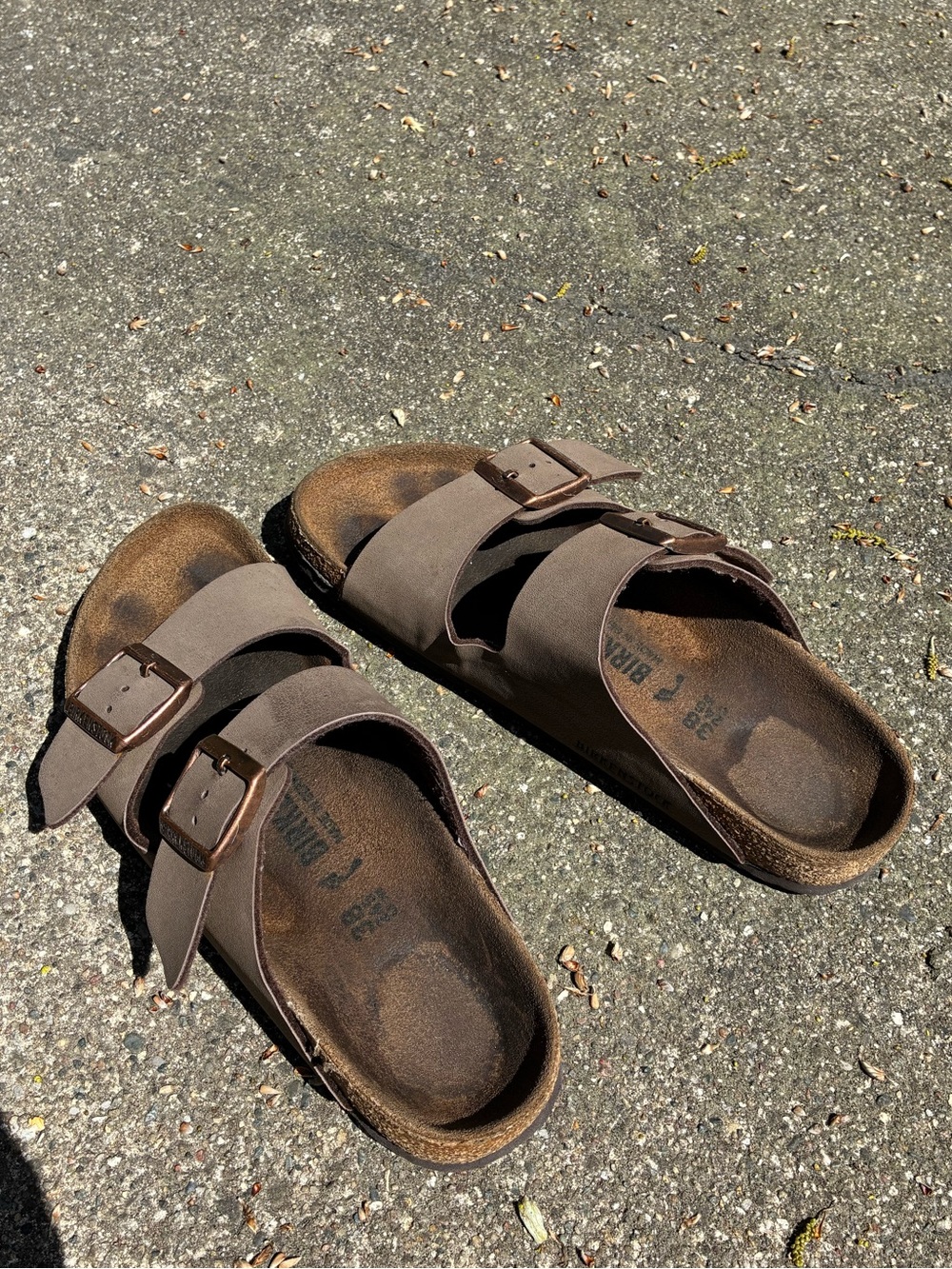 Birkenstock | Womens Brown Slide Sandals - Picture 6 of 14
